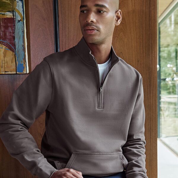 Regular fit 1/4-zip piqué sweatshirt Thumbnail